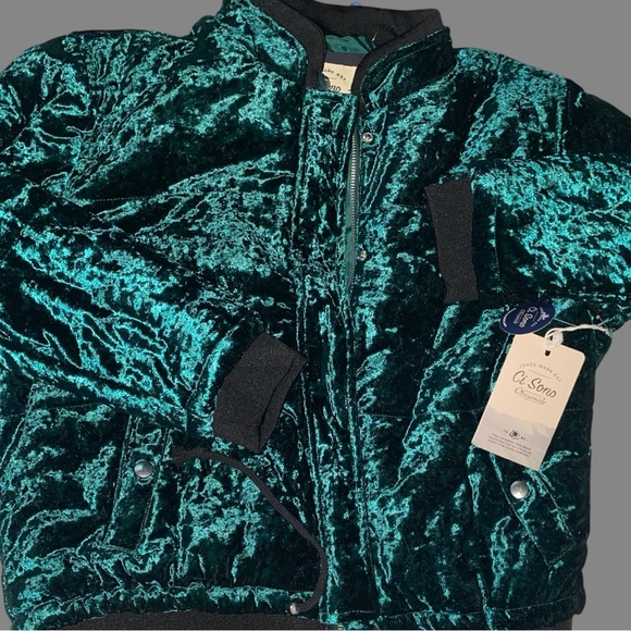 NWT CI SONO VINTAGE VELVET HUNTER GREEN BOMBER JACKET •S/LARGE •HANDMADE•❤️this🌲 - Picture 5 of 12